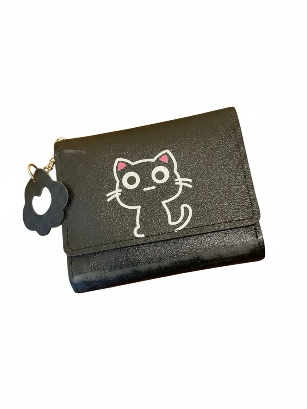 Cute Black Cat Wallet Card Holder with Charm - NWOT